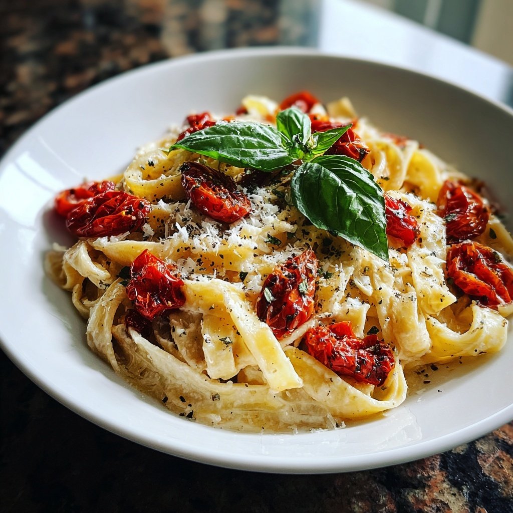 Tagliatelle mit Ofentomaten
