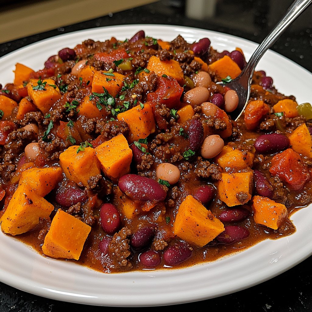 Chili sin Carne mit Süßkartoffeln