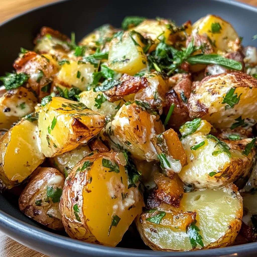 Herzhafter, gerösteter Kartoffelsalat