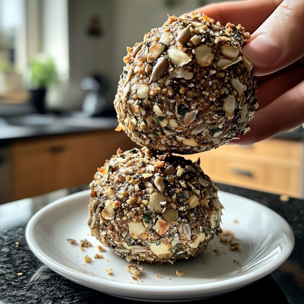 Protein Bällchen mit Sonnenblumenkernen