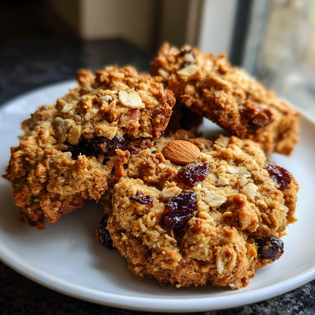 Cookies mit Haferflocken und Mandelsplittern