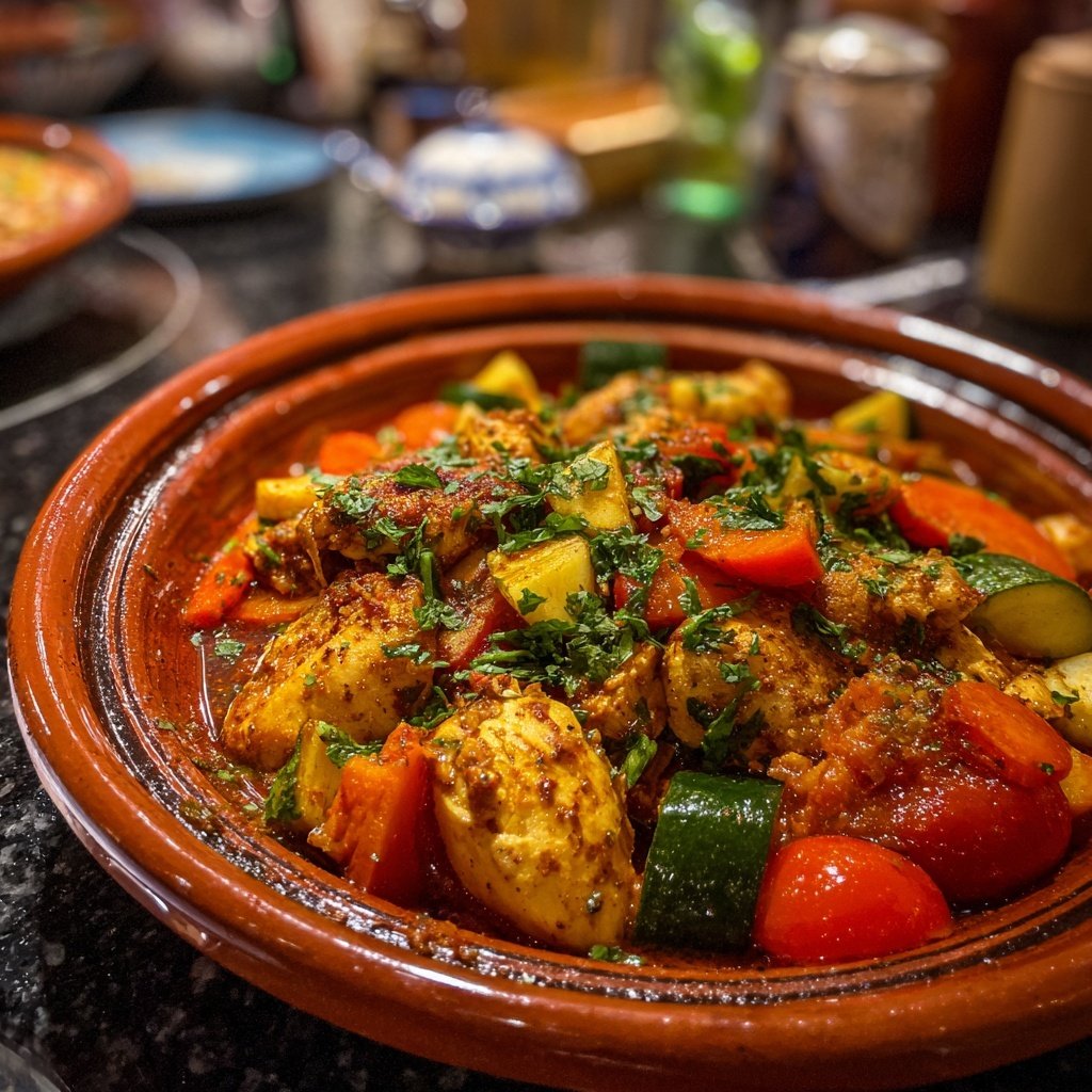 Internationale Küche Marokkanisches Hähnchen-Tagine
