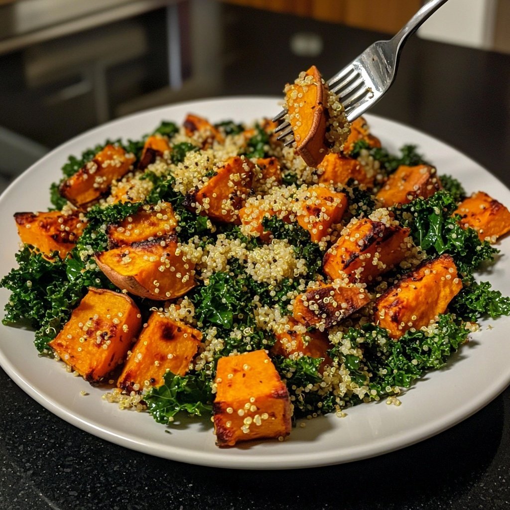 Süßkartoffel-Buddha-Bowl mit Grünkohl und Quinoa