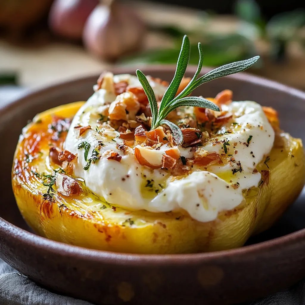 Gefüllte Süßkartoffeln mit Burrata