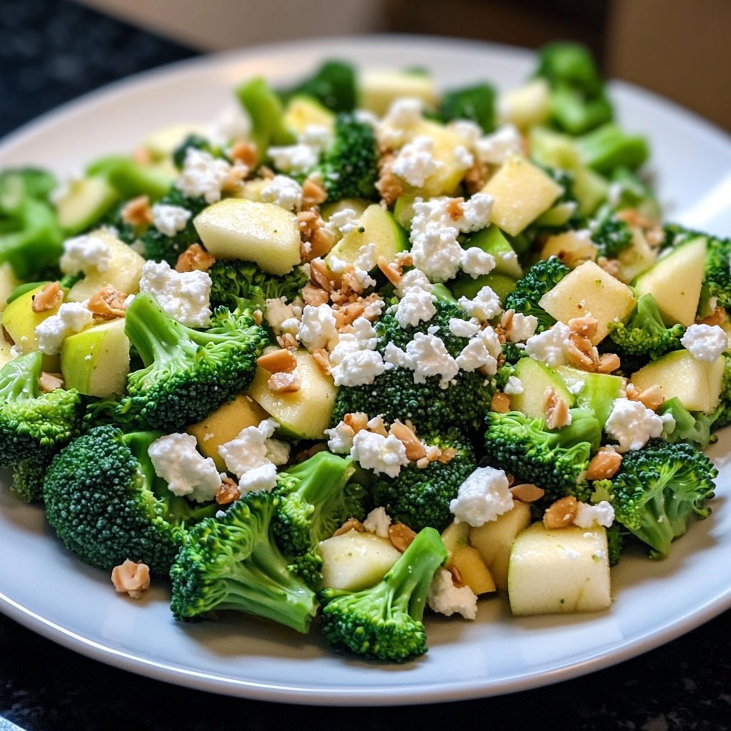 Brokkoli-Salat mit Äpfeln, Nüssen & Feta – Knackig & frisch